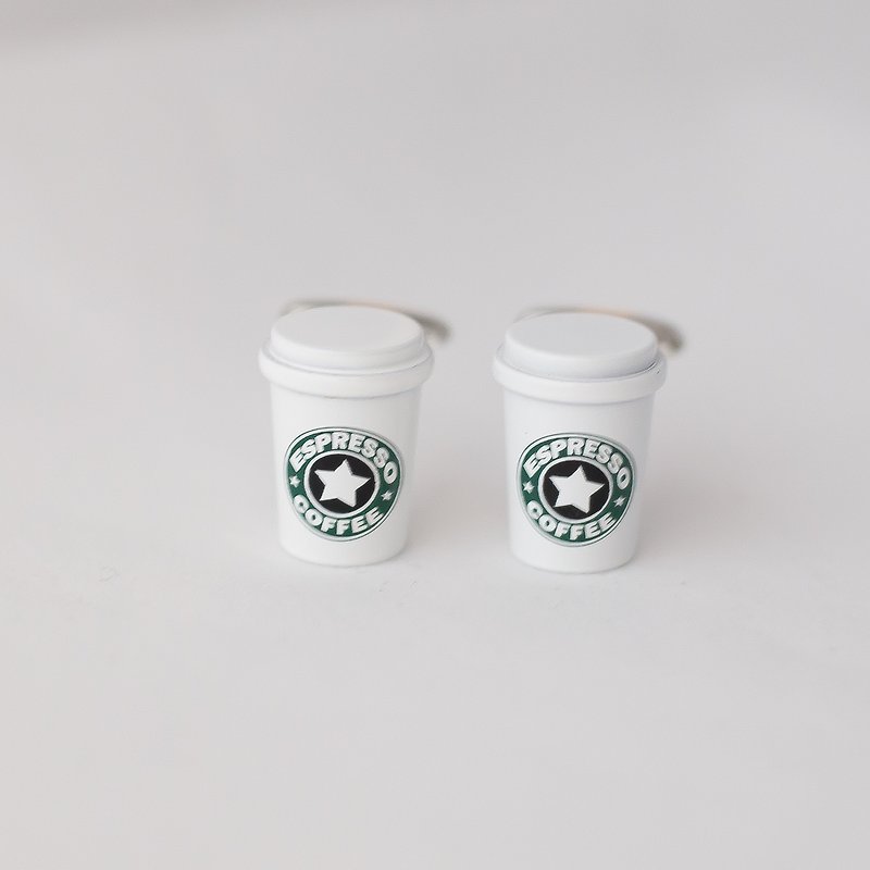 Paper cup takeaway coffee cufflinks COFFEE CUFFLINK - กระดุมข้อมือ - โลหะ 