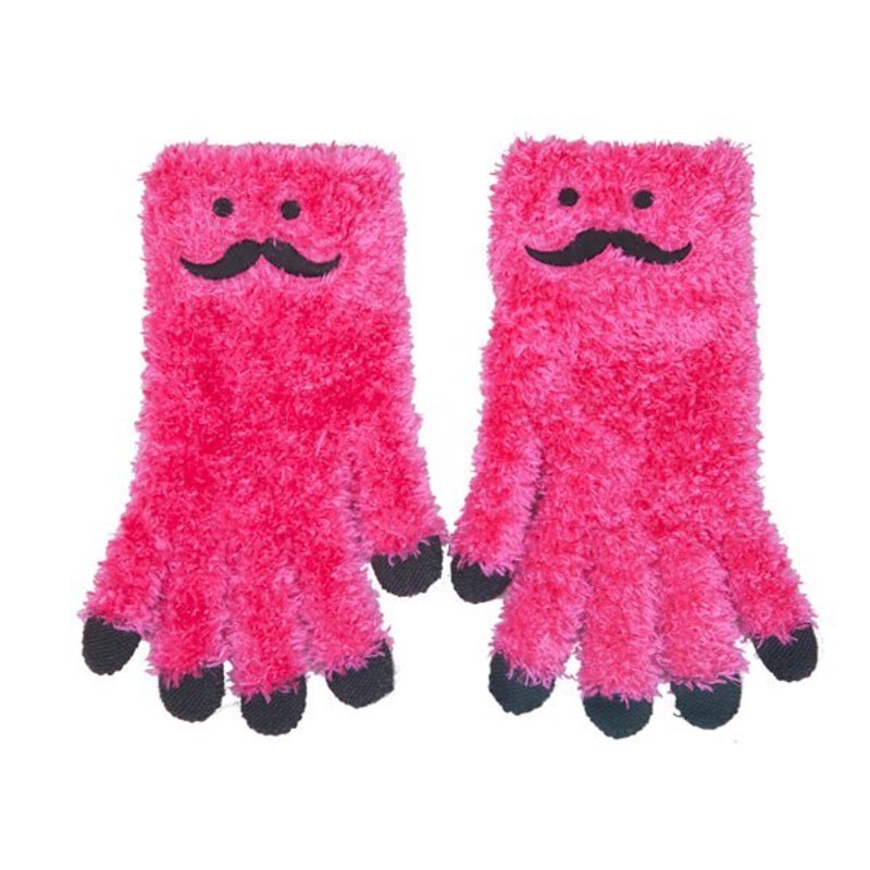 Touch Gloves - hairy little man - bearded money - pink - Other - Other Materials Multicolor