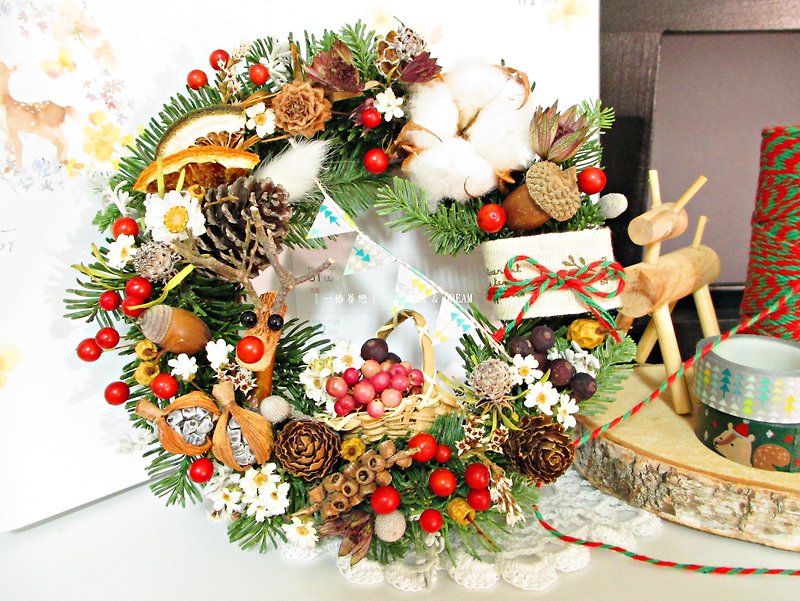 ❤ [and elk Christmas party ─ Nuobei Song Loop children] ❤ dried flowers Limited during Christmas wreath Christmas gifts elk pineal Nuobei Song - Items for Display - Other Materials 