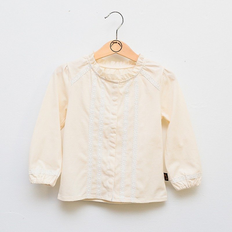 my little star French country style organic cotton shirt (m) - อื่นๆ - ผ้าฝ้าย/ผ้าลินิน ขาว
