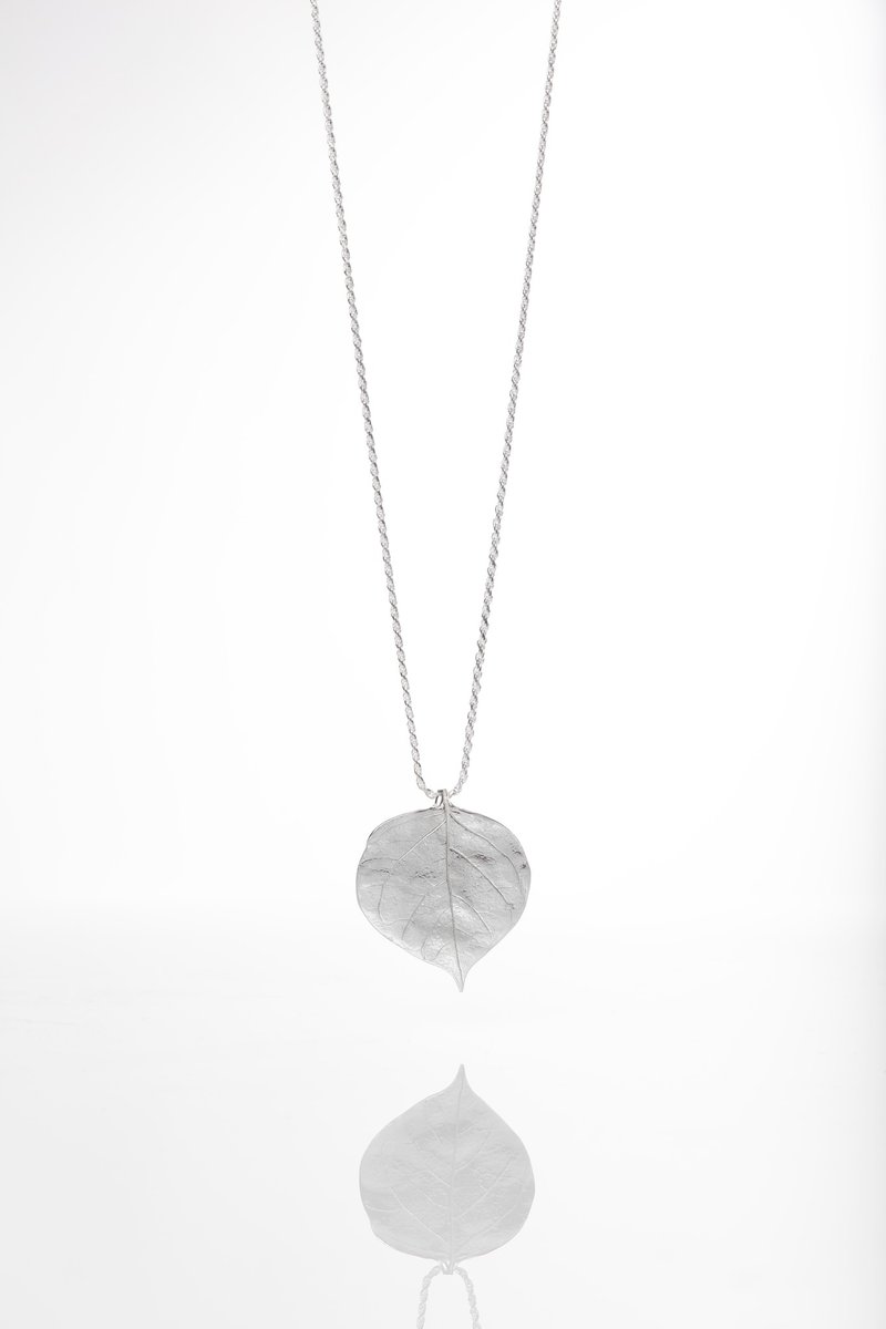 Leaf Rubbing Series Four O'clock Flower Necklace - Necklaces - Other Metals 