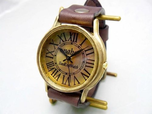 手作り時計 渡辺工房 Hand Craft Watch "Watanabe-KOBO" J.B. 手作り時計 HandCraftWatch JUMBOBrass36mm ローマ数字 (JUM31 ローマプリント/BR)