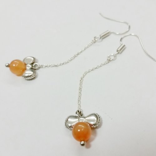Duck Playground silver-plated earling with Agate 瑪瑙長耳環