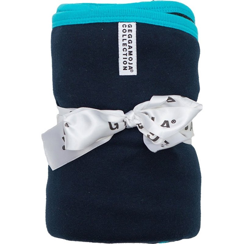 【禮盒包裝】瑞典有機棉特級保暖被毯 藍色 - 彌月禮盒 - 棉．麻 