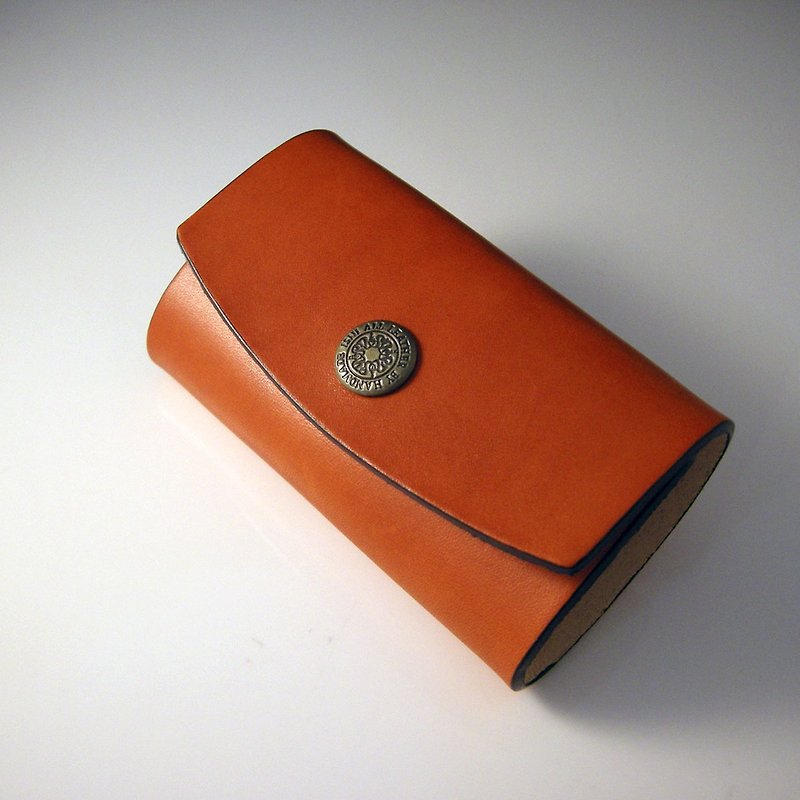 isni [six] psychedelic orange hook Wallets grade European leather [ri の hand as ke ki ー ー su] - ที่ห้อยกุญแจ - หนังแท้ สีส้ม