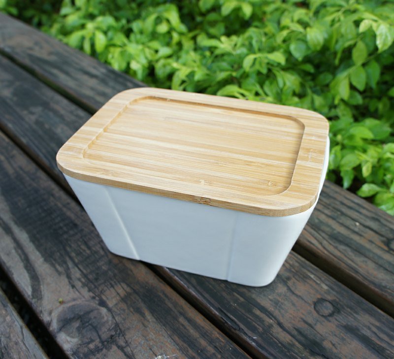 グッドリビング天然素材：竹のカバーと竹蓋食器磁器の食器 - 調理器具 - 竹製 ホワイト