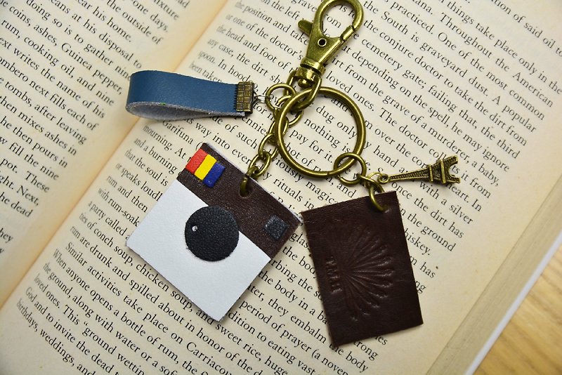 ─ instagram hand-made leather keychain. Mushrooms poet + Handmade = The Mushroom Hand. - Keychains - Genuine Leather Multicolor