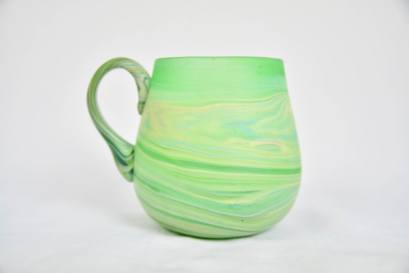 Handmade glass cups fat belly _ _ fair trade - ถ้วย - แก้ว สีเขียว