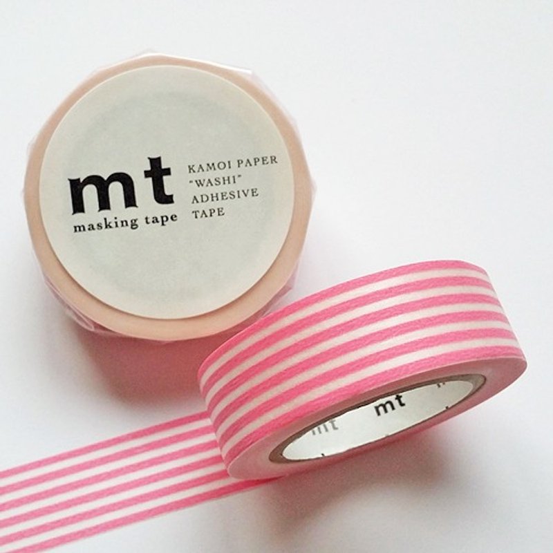 mt and paper tape Deco [horizontal stripes - pink (MT01D259)] - Washi Tape - Paper Pink