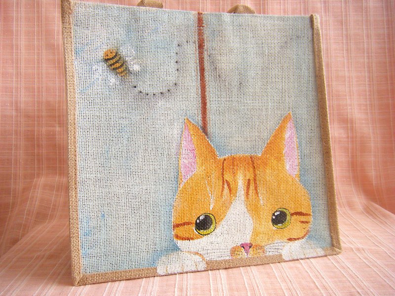 [Painted] cat sacks / big bags - Messenger Bags & Sling Bags - Cotton & Hemp Multicolor