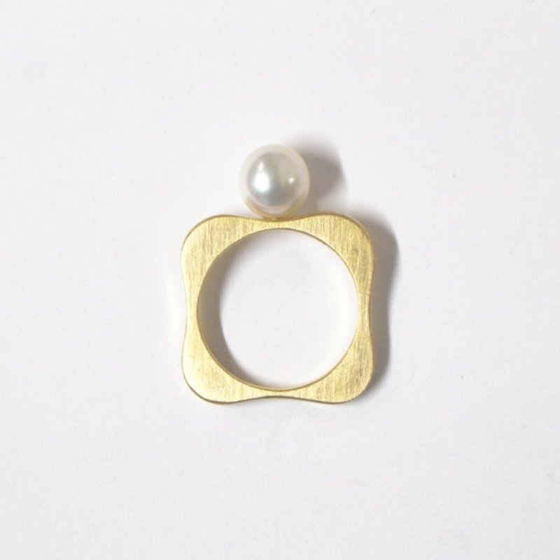 Akoya Pearl Square Ring Gold Color - General Rings - Gemstone Gold