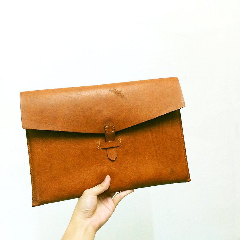 Deerskin warm color computer bag/folder - Laptop Bags - Genuine Leather Brown