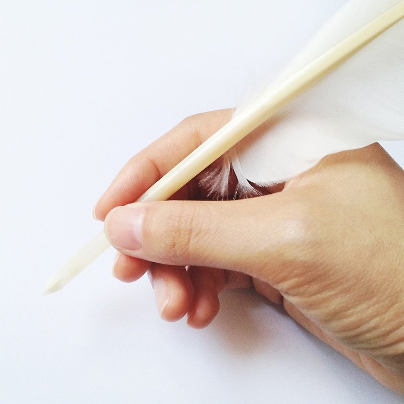 Quill Sliced Pen - ปากกาจุ่มหมึก - วัสดุอื่นๆ ขาว