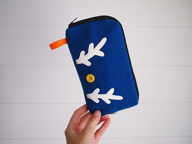 hairmo. Elk big nose zipper bag phone / mobile power set - sapphire (iphone / htc / samsung) - Phone Cases - Other Materials Blue