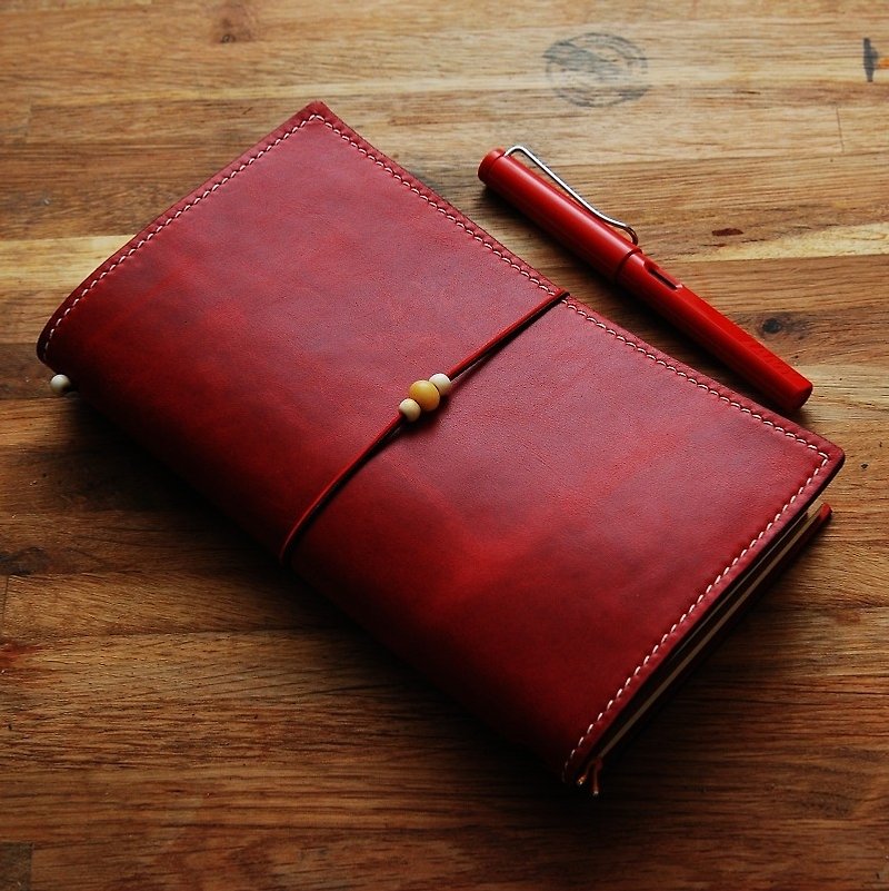 Handmade leather travel manual tank Notepad standard models of high-end notebook - Notebooks & Journals - Genuine Leather Red