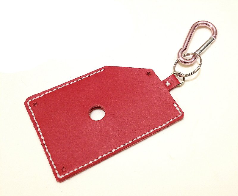 Zemoneni leather card holder in red color - ID & Badge Holders - Genuine Leather Red