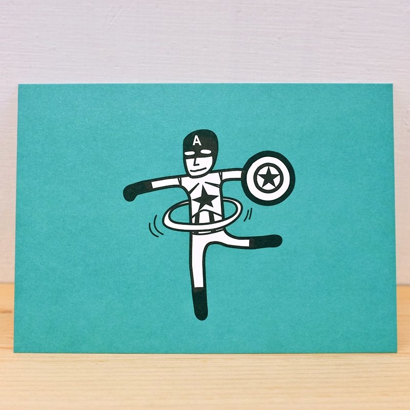 [Postcard] The captain shakes the hula hoop - การ์ด/โปสการ์ด - กระดาษ สีเขียว