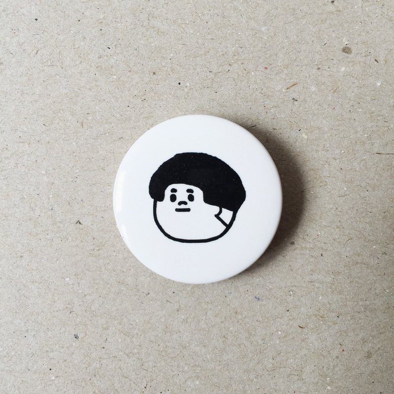 Stupid humans - 2/8 tinplate badge badge - [too] mediated boy - Badges & Pins - Plastic White