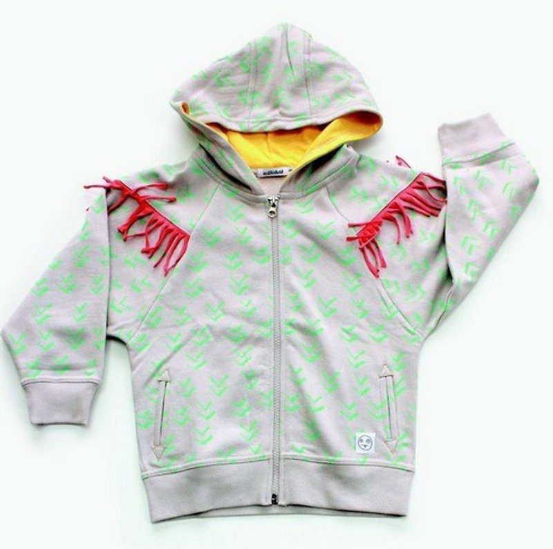 2015春夏 インディキデュアル グリーン ウェーブ パターン フード付きジャケット - その他 - コットン・麻 グリーン