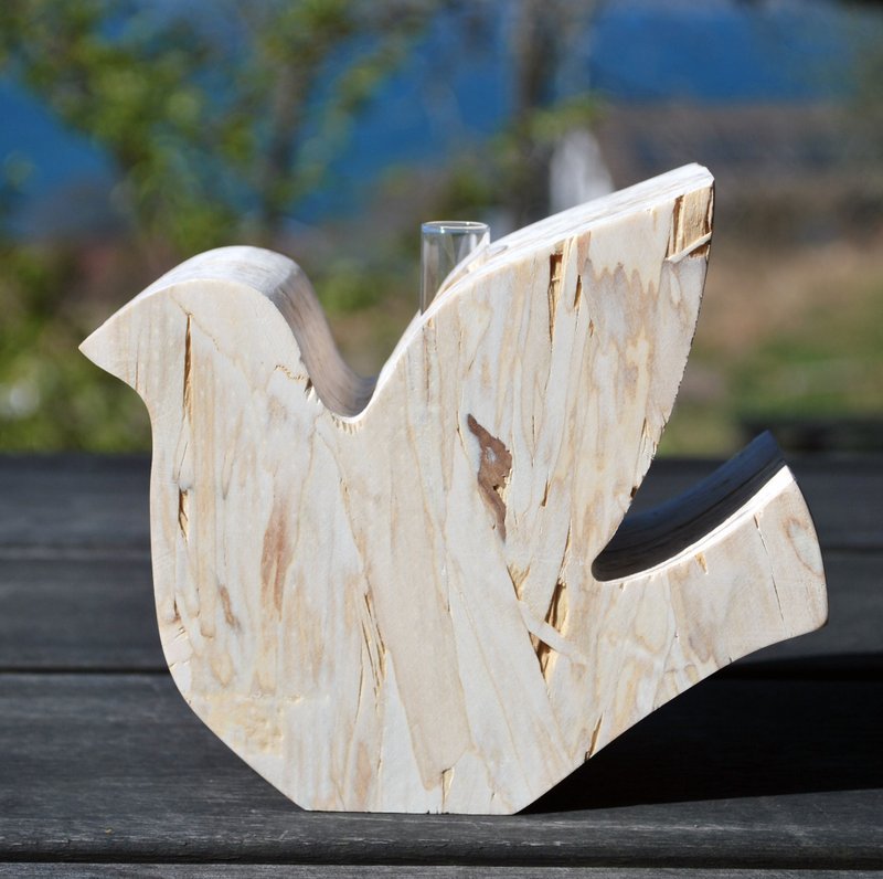 ピジョンフラワーベース&アロマポット - 観葉植物 - 木製 ゴールド