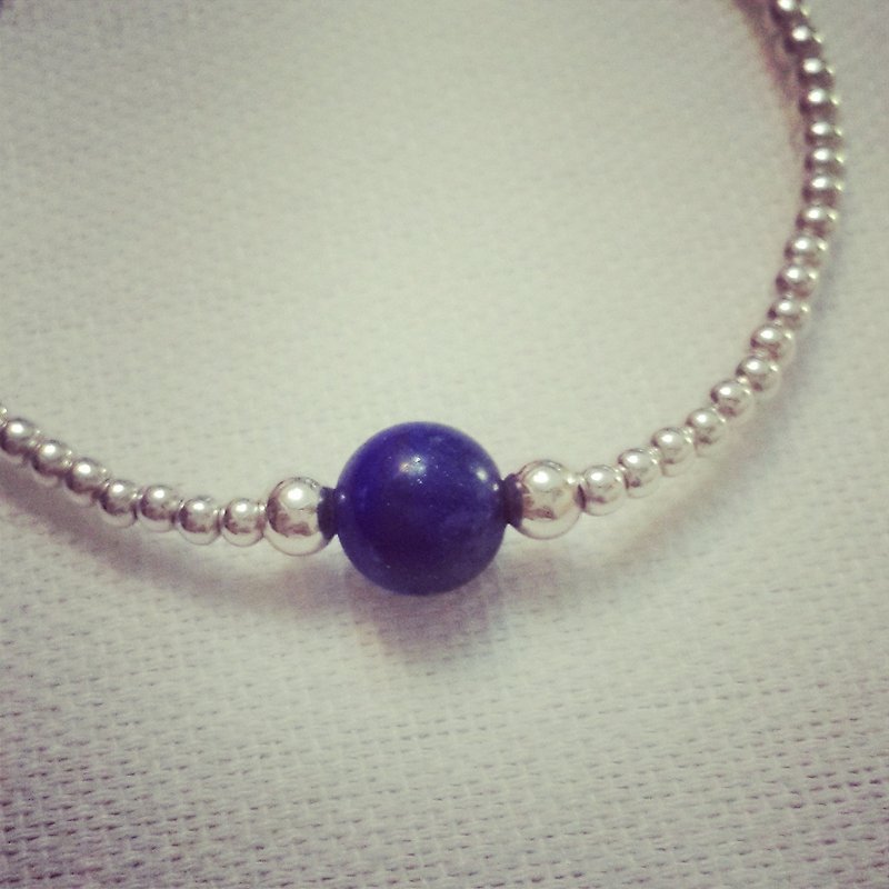 MH sterling silver birth stone series _ September birth stone _ lapis lazuli - Bracelets - Other Metals Blue