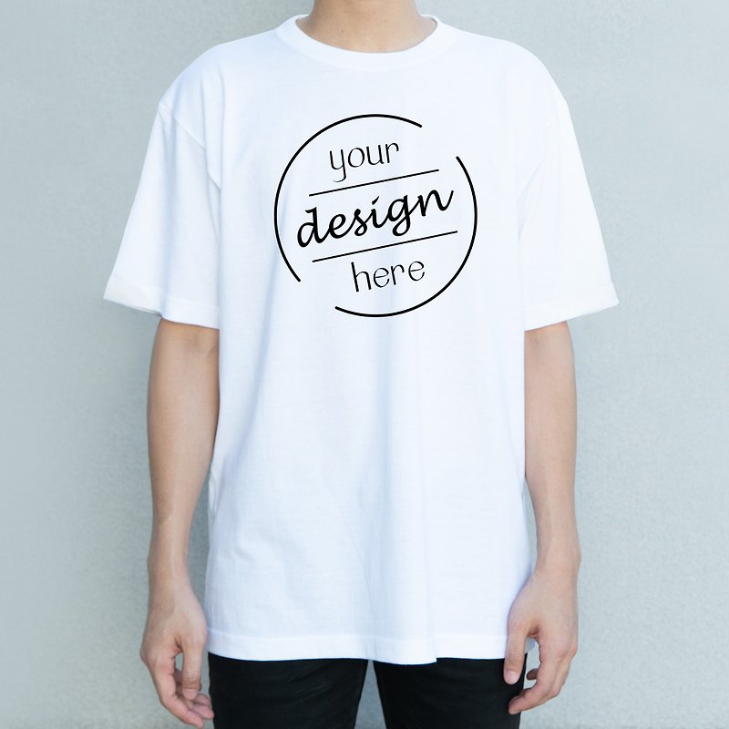 【客製化禮物】| 品牌短袖T恤 (十色) - 中性衛衣/T 恤 - 棉．麻 白色