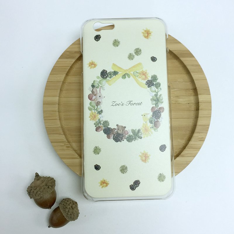 Zoe's forest 粉黃花環手機殼 iphone  plus/8/8 plus/X - 手機殼/手機套 - 塑膠 黃色