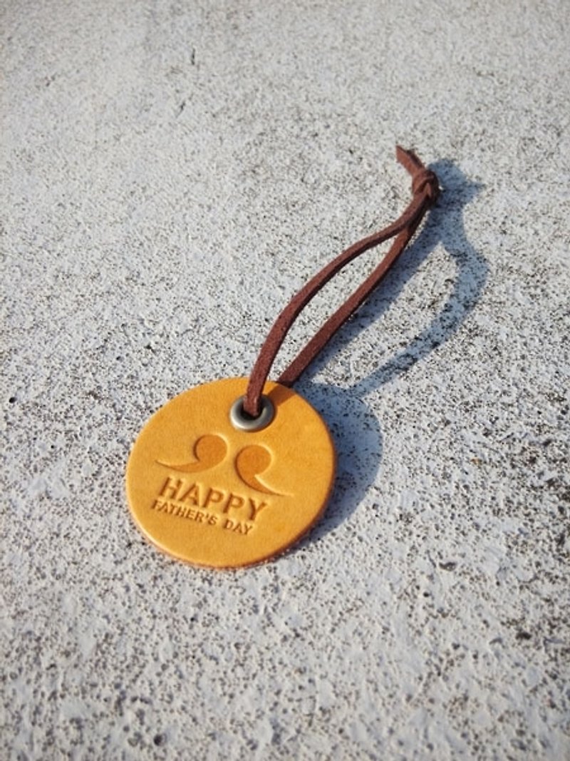 [Customized gift] handmade leather tag / three shapes / suede rope / multicolor-free brand name - Other - Genuine Leather Multicolor