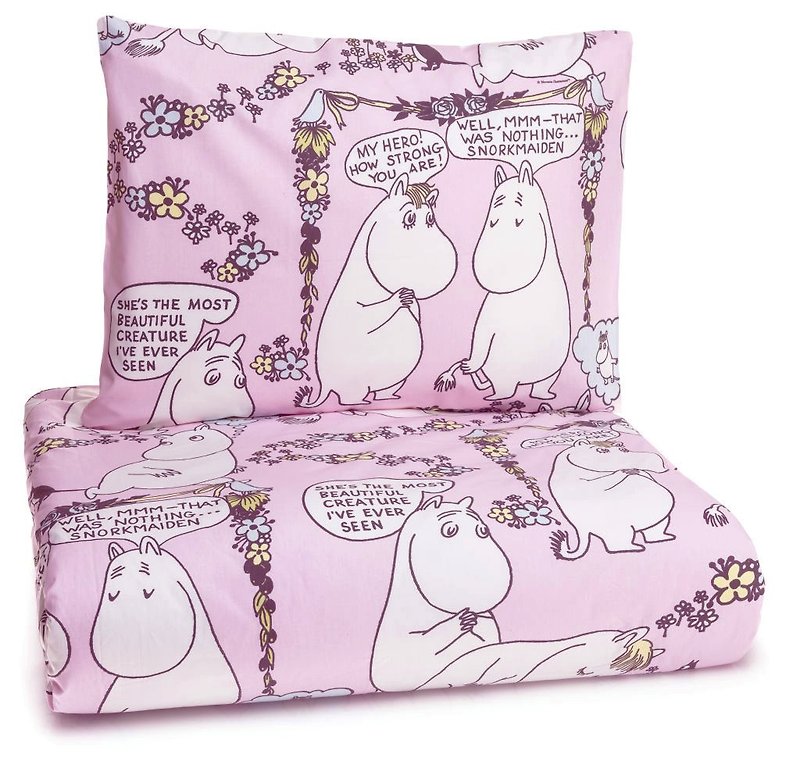 Finlayson Lulu Rice Pink Memories Single Duvet Cover + Pillow Case (Li Lulu Rice Limited Edition) Valentine's Day Gift - Bedding - Other Materials Pink