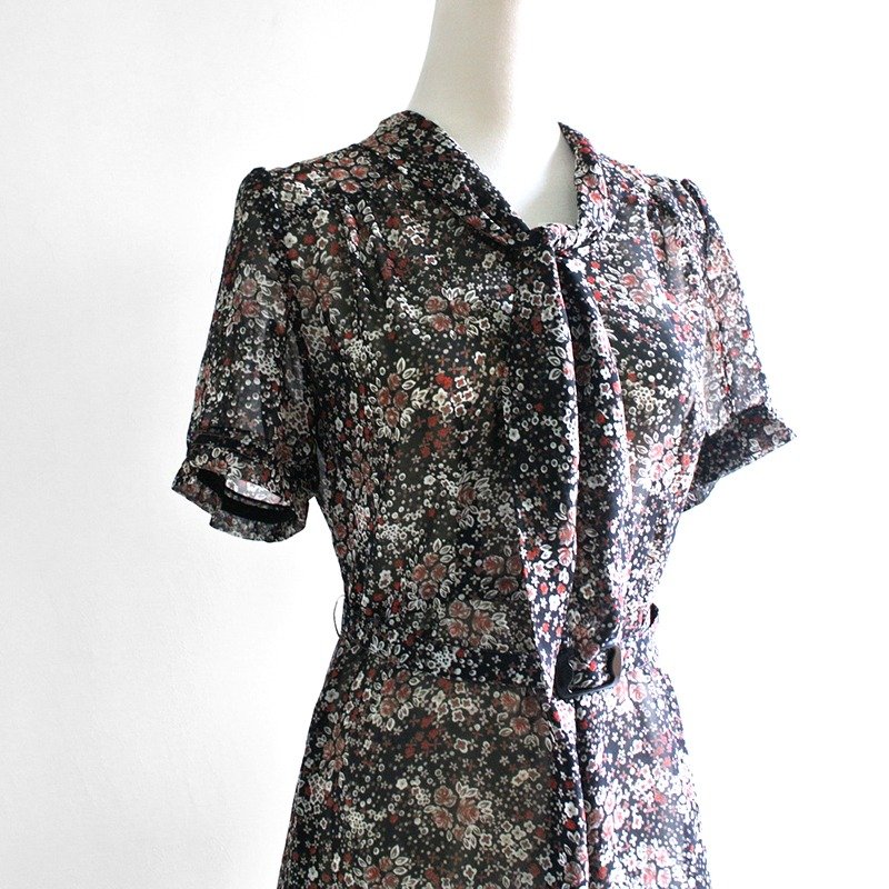 │Slowly│ cold breath Floral vintage dress │vintage. Dresses forest retro. Art. Japanese girl. Classical. Sweet - One Piece Dresses - Other Materials Multicolor