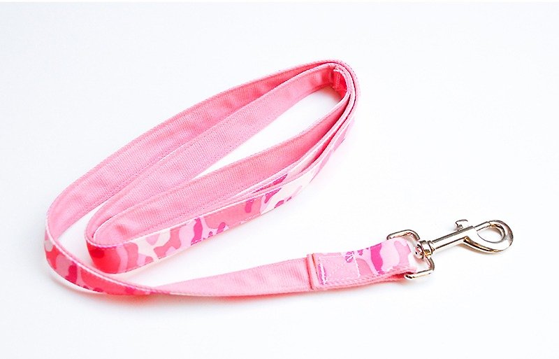 Lanyard (small) Pink Camouflage (for S, XS harness and collar) - ปลอกคอ - งานปัก สึชมพู