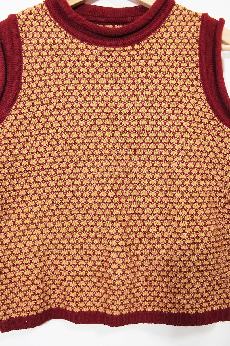 Wahr_赤い円のセーターベスト - ニット・セーター メンズ - その他の素材 多色