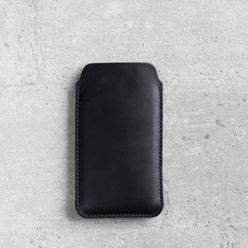川水森林皮革手作 iPhone 黑色極簡約手工牛皮皮套 (多色選擇)