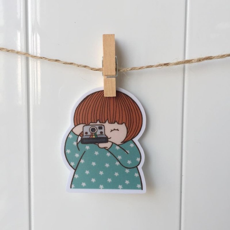 Chestnut Girl Series Small Waterproof Sticker SS0020 - Stickers - Waterproof Material Multicolor