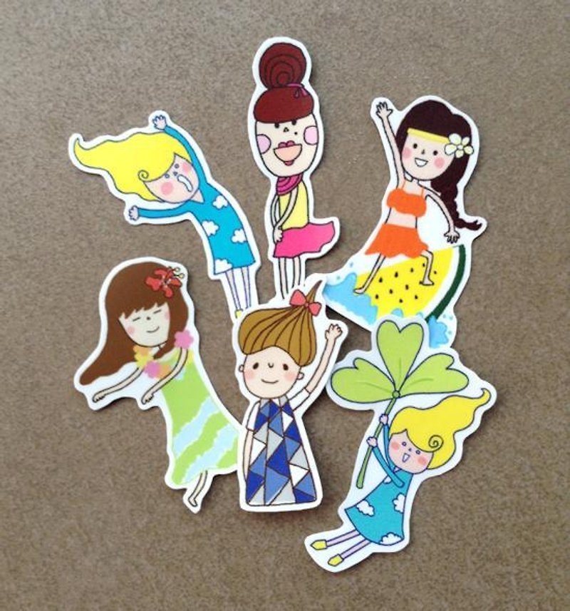 Wind flowing Stickers (6-to-1) - Stickers - Paper Multicolor