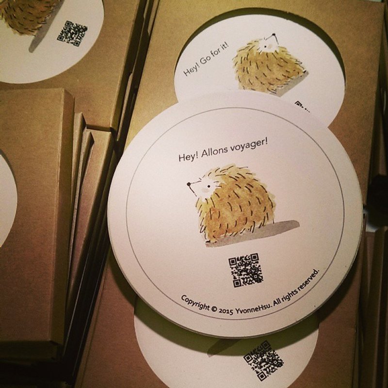小刺蝟環保陶瓷杯墊 - 杯墊 - 陶 多色
