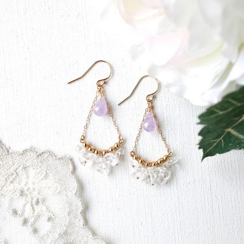 Piercing and earrings brillare [Amethyst] - ต่างหู - โลหะ สีม่วง
