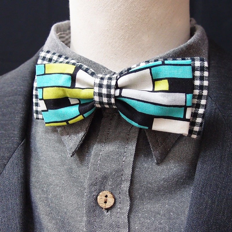 趣味格子領結 bow tie - 領帶/領帶夾 - 其他材質 綠色