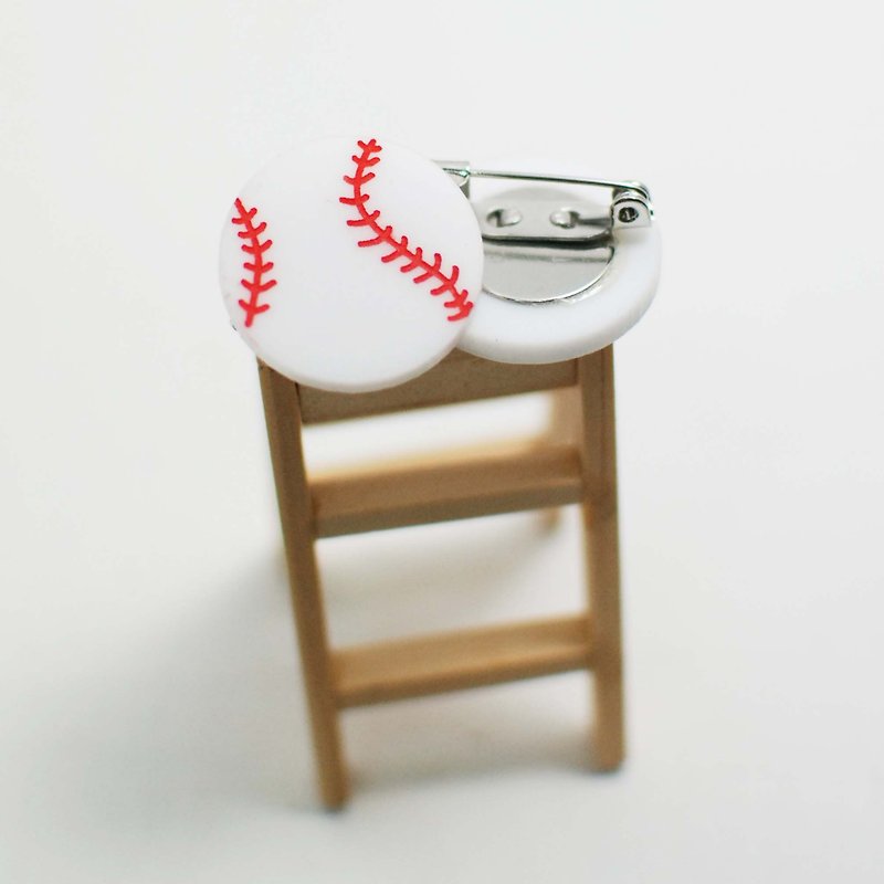 Sports Soul Pin/Baseball - เข็มกลัด - อะคริลิค ขาว