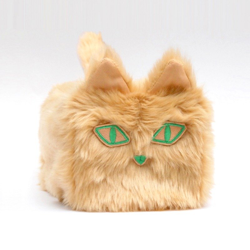Kittichou tissue box貓咪面紙盒套/橘子貓 - 裝飾/擺設  - 其他材質 橘色