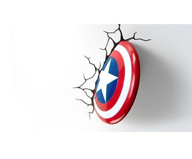Captain america Shield 3D Light Fx Replacement Crack Stickers