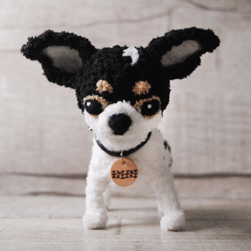 Pets avatar 13 ~ 15cm [feiwa Fei handmade doll] shorthaired Chihuahua pet doll (Welcome to order your dog) - ตุ๊กตา - วัสดุอื่นๆ สีดำ