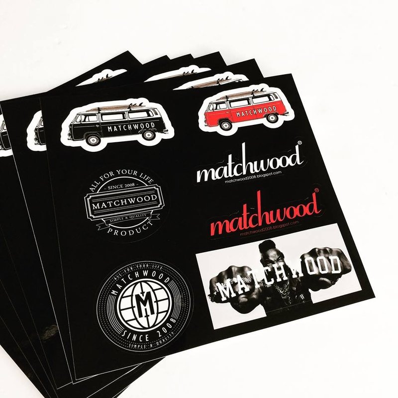 Matches wood design Matchwood sticker sticker waterproof high-density limit - สติกเกอร์ - กระดาษ 