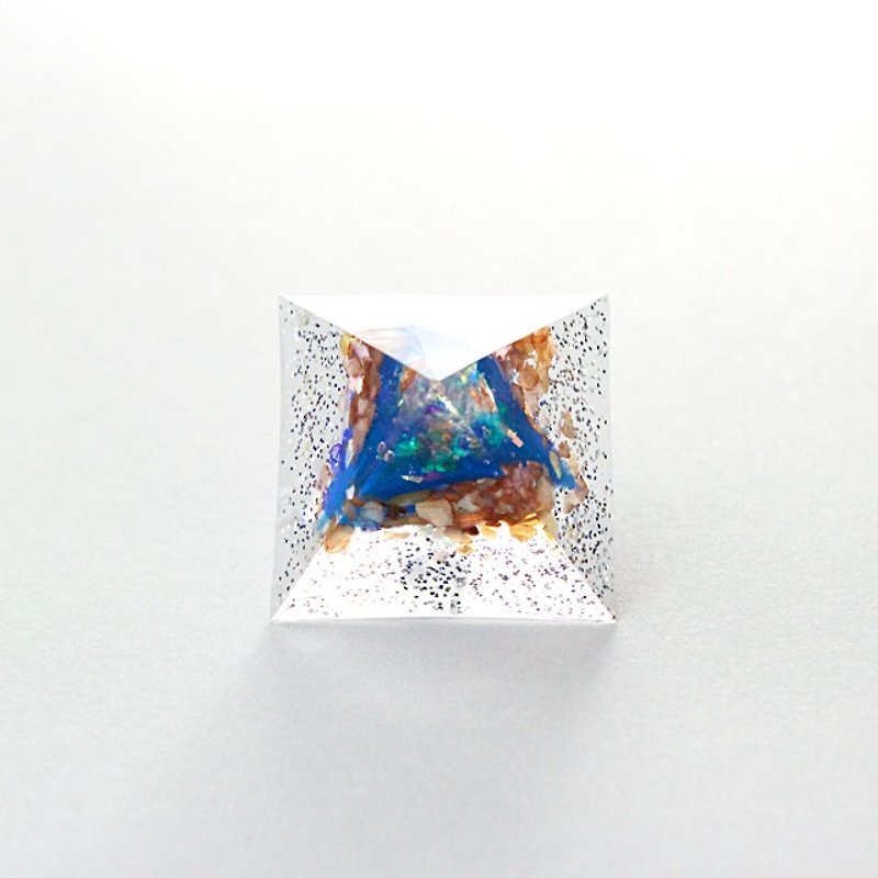 ピラミッドシングルピアス(気体) - 耳環/耳夾 - 其他材質 藍色