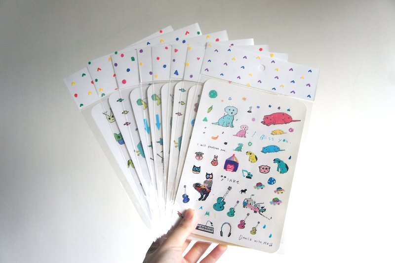 yinke Large Sticker (eight) transparent / opaque - Stickers - Paper 