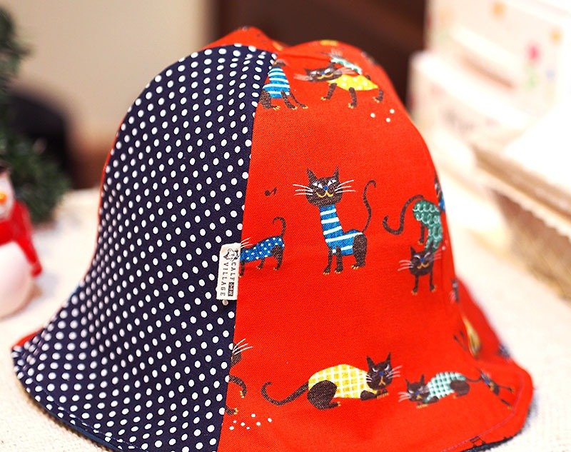 Calf Calf Village Village sided female hat handmade hat hat cat {dressing ritual - Limited Christmas gift exchange} [H-139] - หมวก - วัสดุอื่นๆ สีแดง