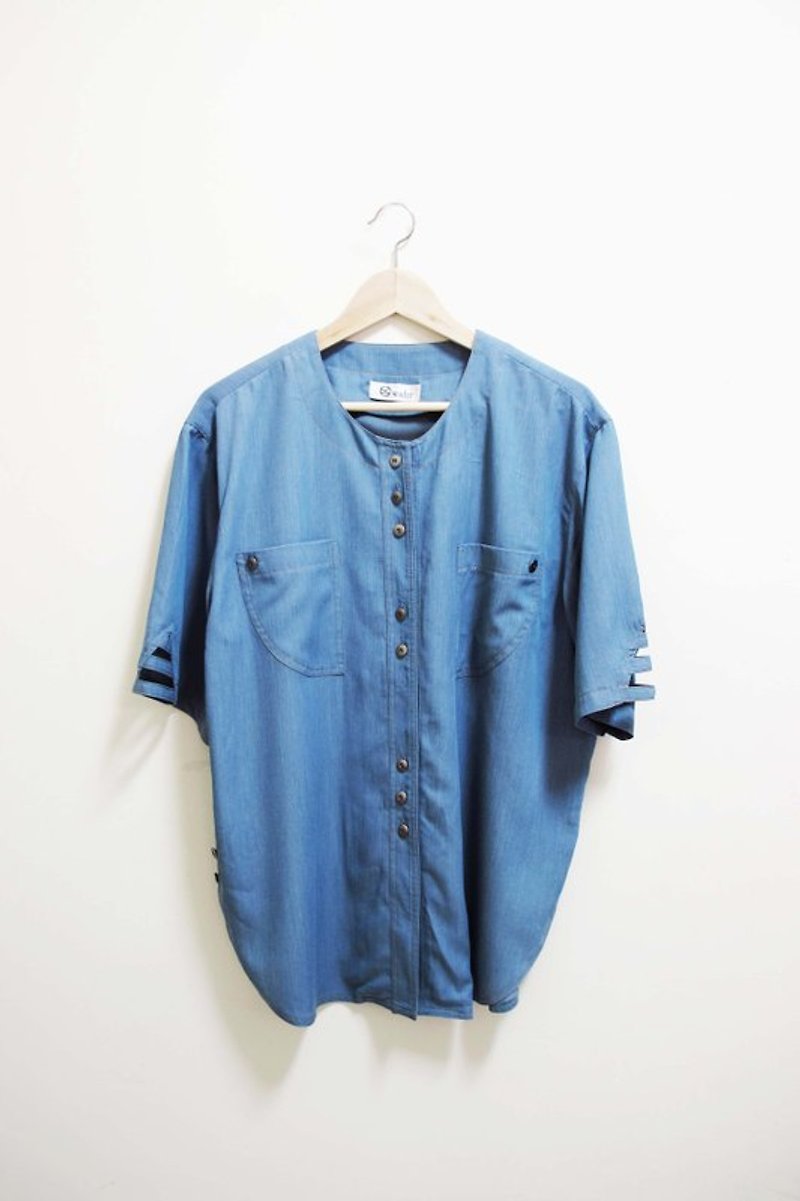 【Wahr】藍質短袖上衣 - Women's T-Shirts - Other Materials 