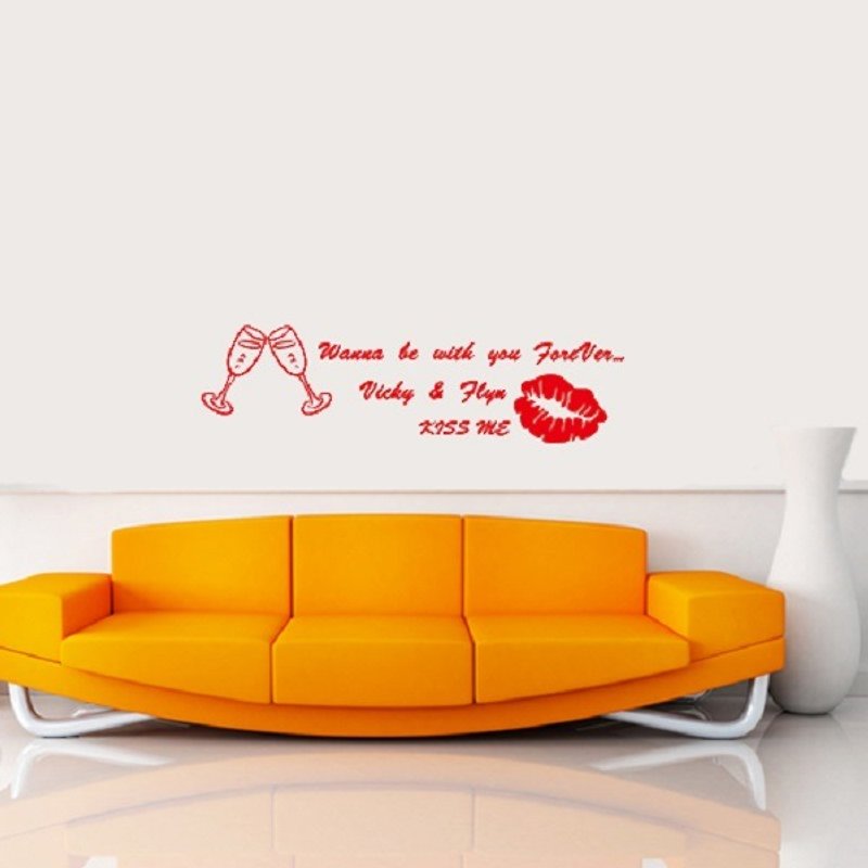 "Smart Design" creative non-marking wall stickers ◆ red wine and red lips 8 colors available - Wall Décor - Plastic Red