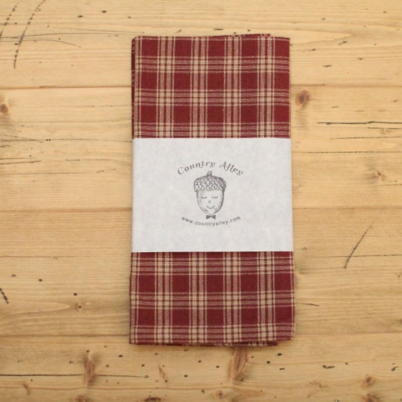 French Classic Plaid / grid bread towel. Napkins - ผ้ารองโต๊ะ/ของตกแต่ง - ผ้าฝ้าย/ผ้าลินิน 