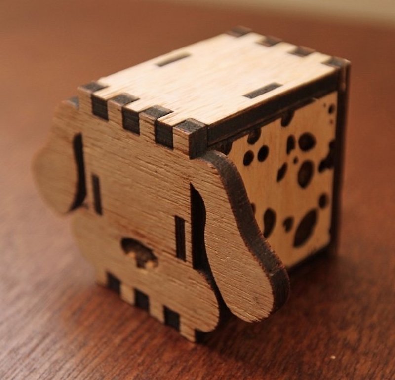KOKOMU Animal Wooden music box-Dog-DIY Kits - Wood, Bamboo & Paper - Wood Gold